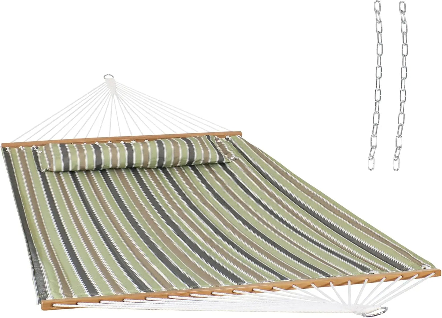 Quilted Outdoor Hammock with Spreader Bars 450-Pound Capacity