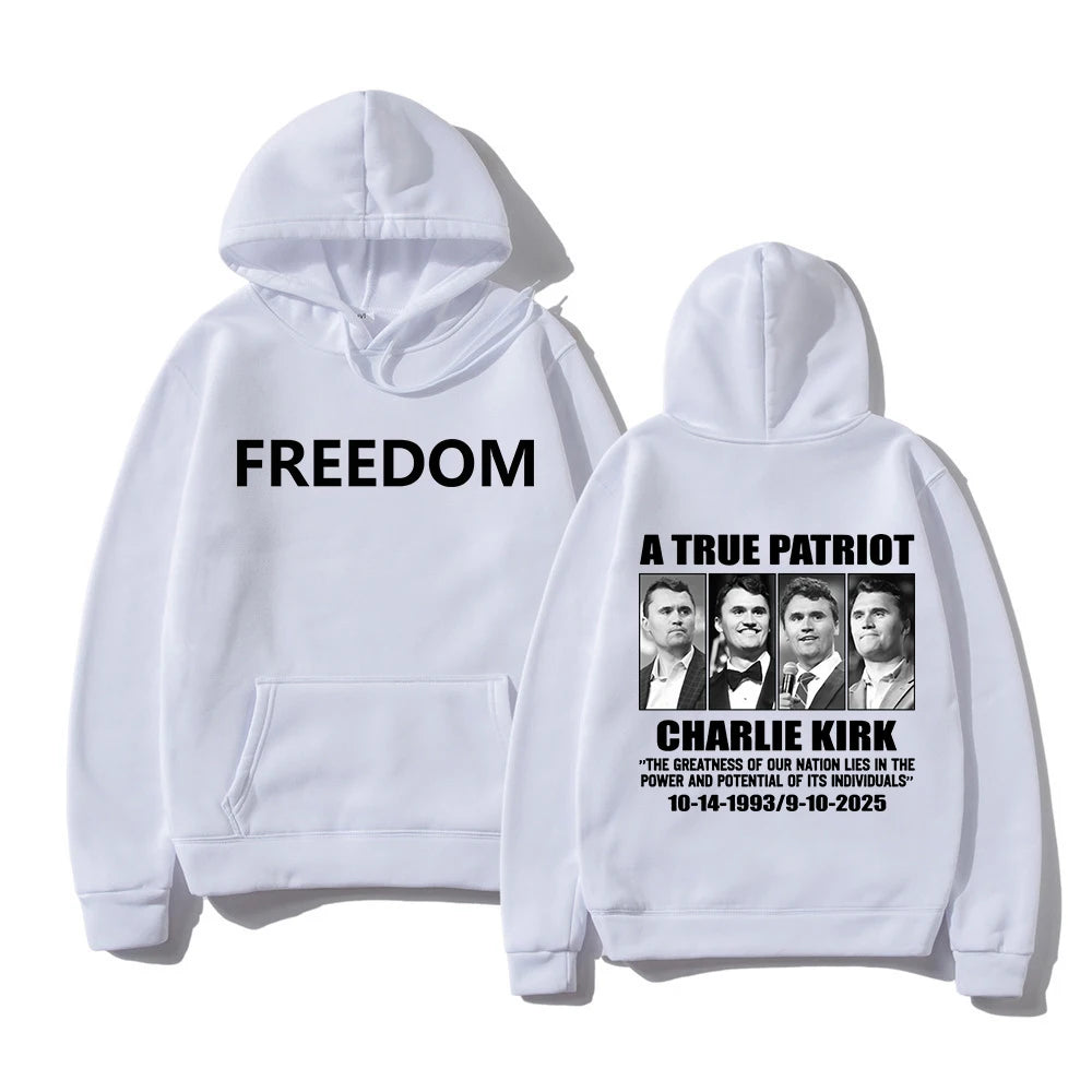 Patriot Freedom Hoodie Charlie Kirk Vintage Style Sweatshirt