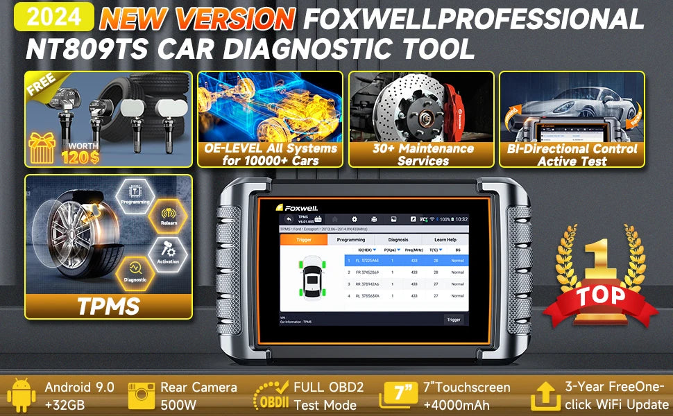FOXWELL NT809TS TPMS Programming Tool All Systems Scanner