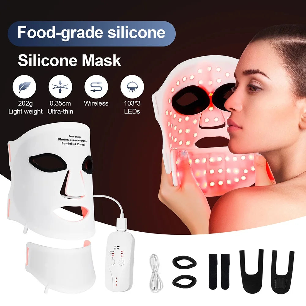 Foreverlily Silicone LED Mask For Facial Rejuvenation With Photon Therapy