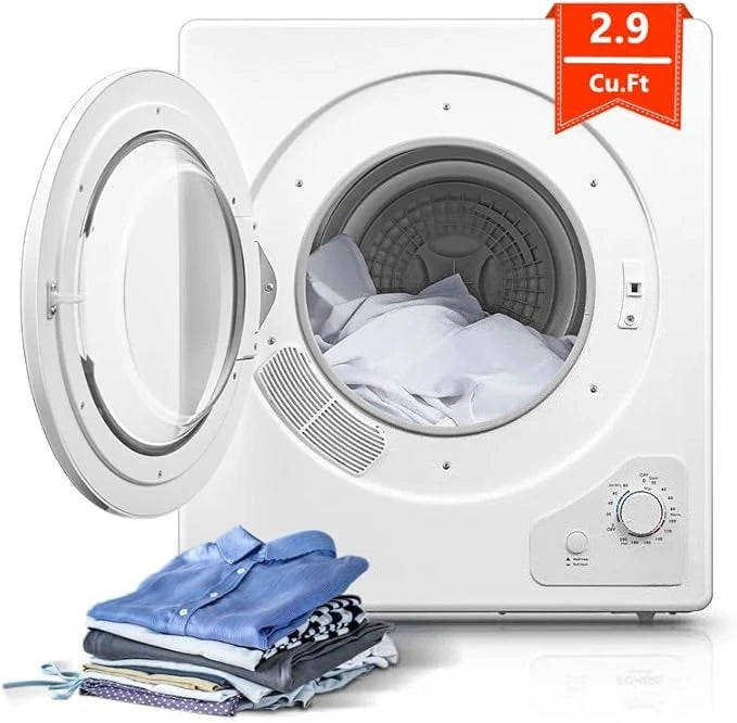 2.9 Cu.Ft Compact Dryer Portable Laundry Electric Machine White