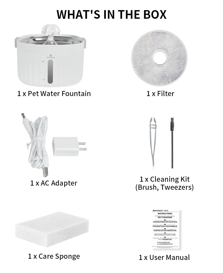 APETDOLA Cat Water Fountain Automatic Pet Water Dispenser