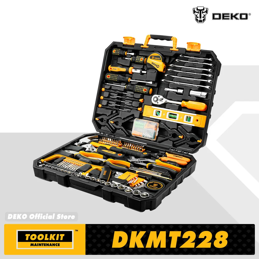 DEKO 228Pcs Socket Wrench Auto Repair Tool Combination Set