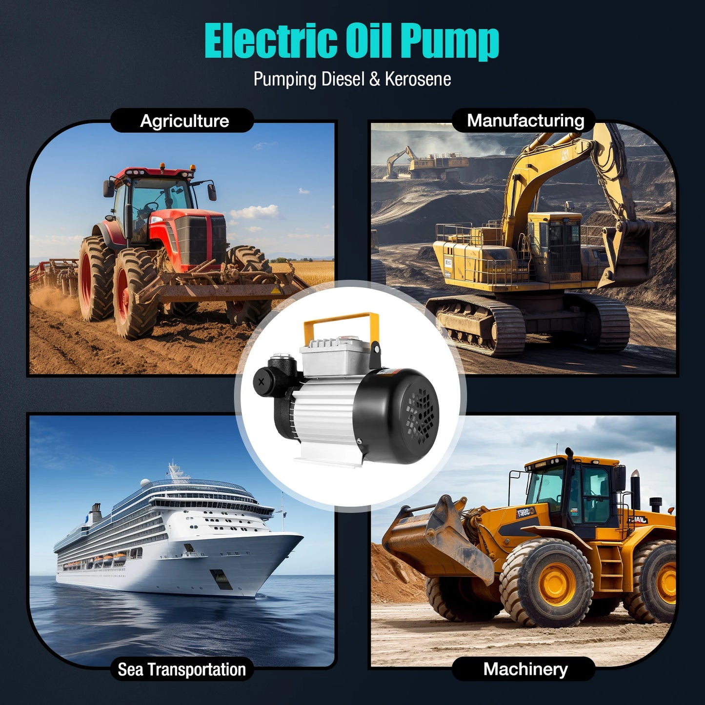 110V AC Motor Oil Fuel Fluid Extractor Electric Transfer Pump