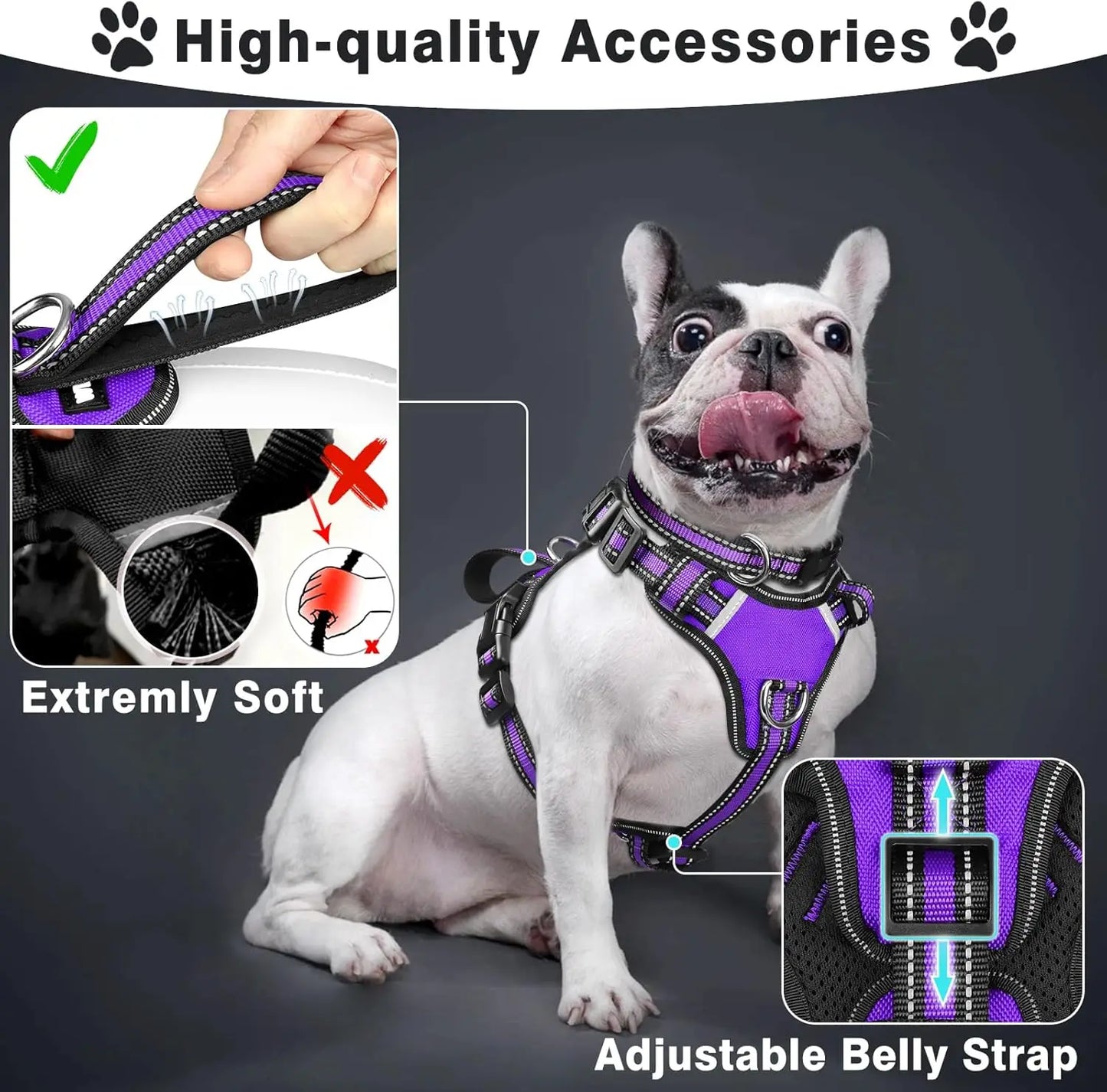 Pet Harness Collar and Leash Set All-in-one Reflective Dog Harness