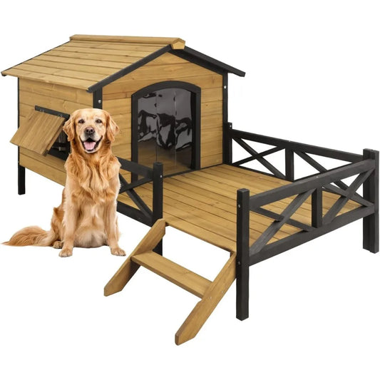 Large Outdoor Dog House, Extreme Outback Log Cabin Kennel
