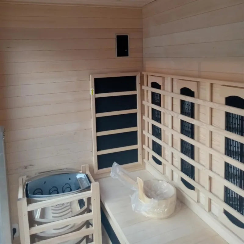 Feature Hybrid Far Infrared Traditional Wood Sauna Indoor Outdoor WiFi