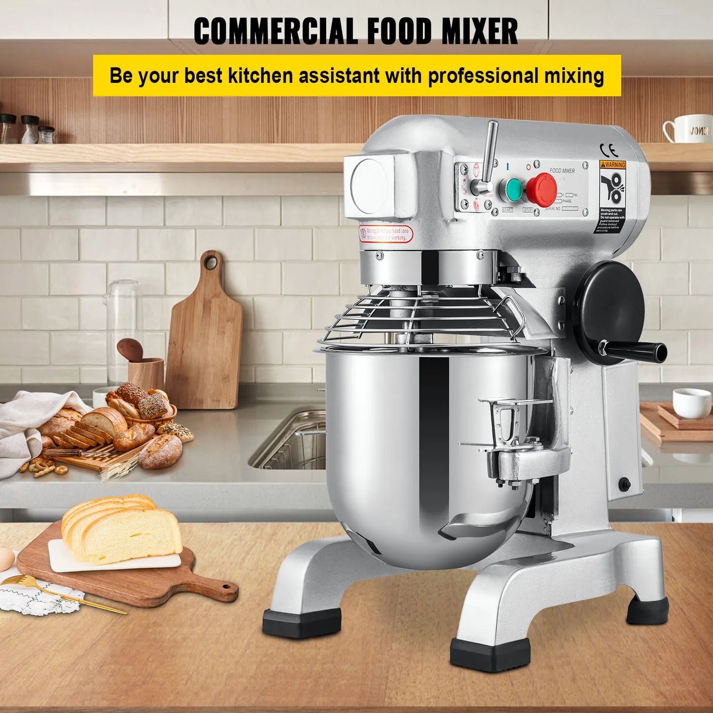SucceBuy Electric Dough Machine Stainless Steel Stand Mixer Processor