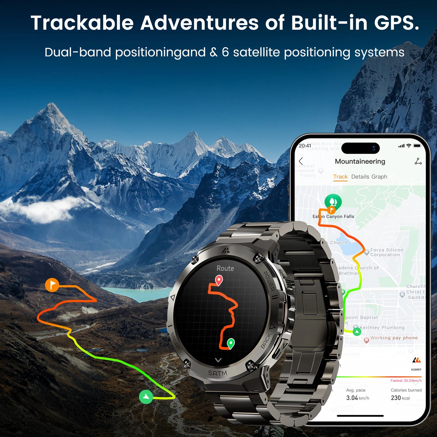 Ticwris T3E GPS Smartwatch 5ATM IP69K Compass For Men AMOLED