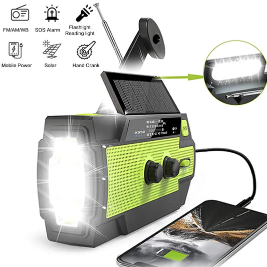 STONEGO FM AM WB Emergency Weather Radio 5000mAh Solar Power