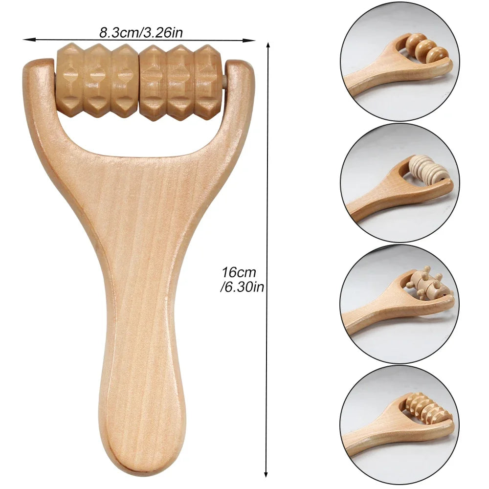 Botqtow Wooden Massage Roller for Body Cellulite and Muscle Relief
