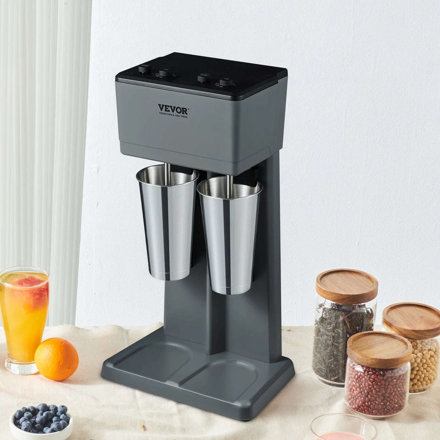 Double Head Stainless Steel Milkshake Mixer for Home and Commercial