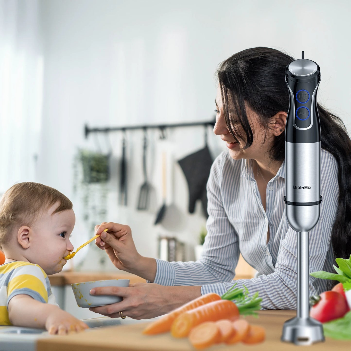BioloMix 5 in 1 Immersion Hand Blender 1500W Food Processor