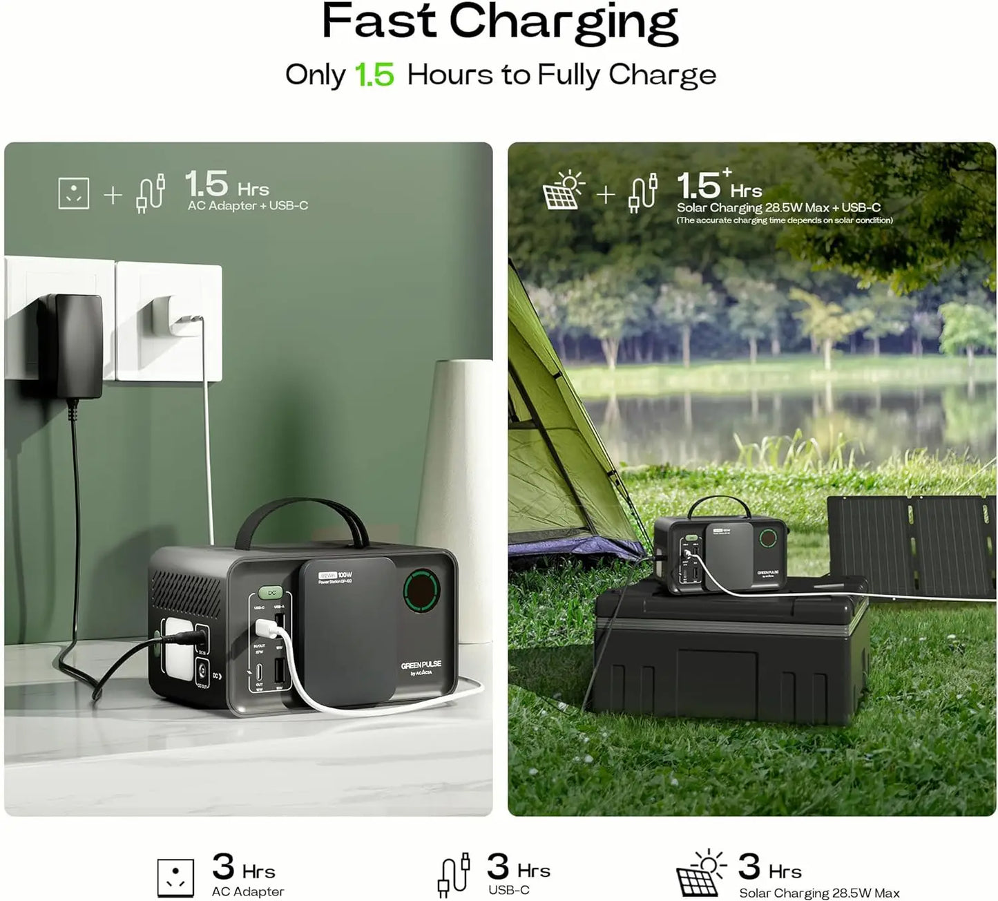 Portable Power Station Camping Solar Generator Lithium Battery