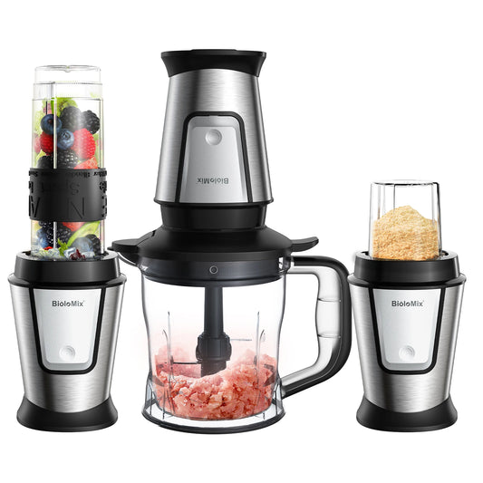 BioloMix 3-in-1 Multifunctional Food Processor 700W Blender