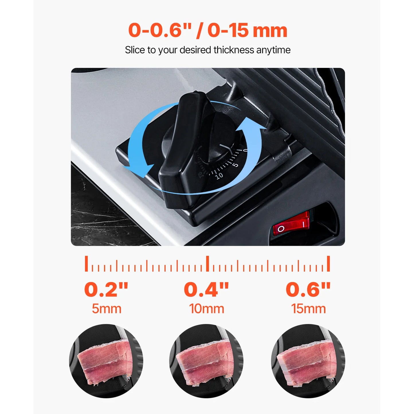 VEVOR Meat Slicer Electric Deli Cutter With SUS420 Blades