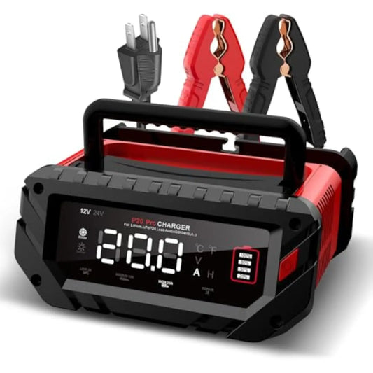 20-Amp Car Battery Charger, 12V/24V Smart Charger