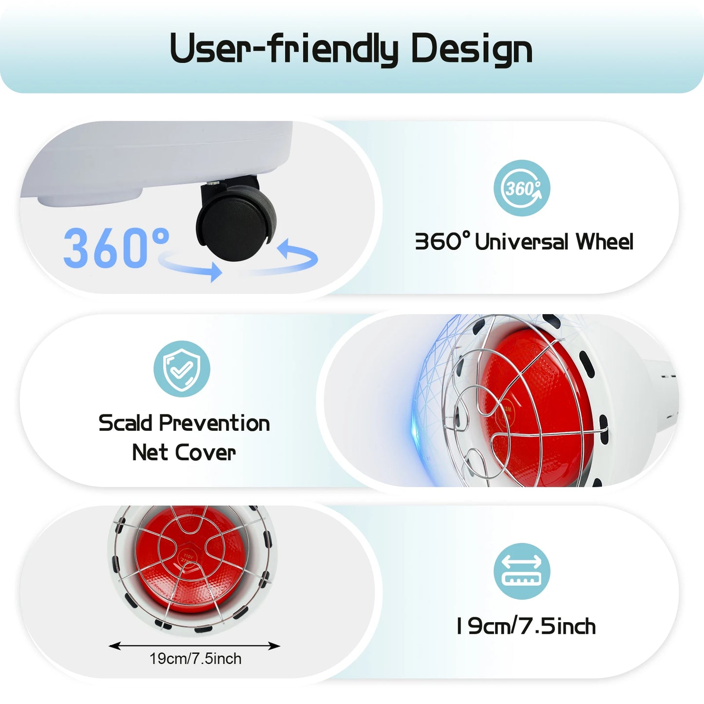 Far Infrared Light Therapy Lamp 275W Rotatable Pain Relief