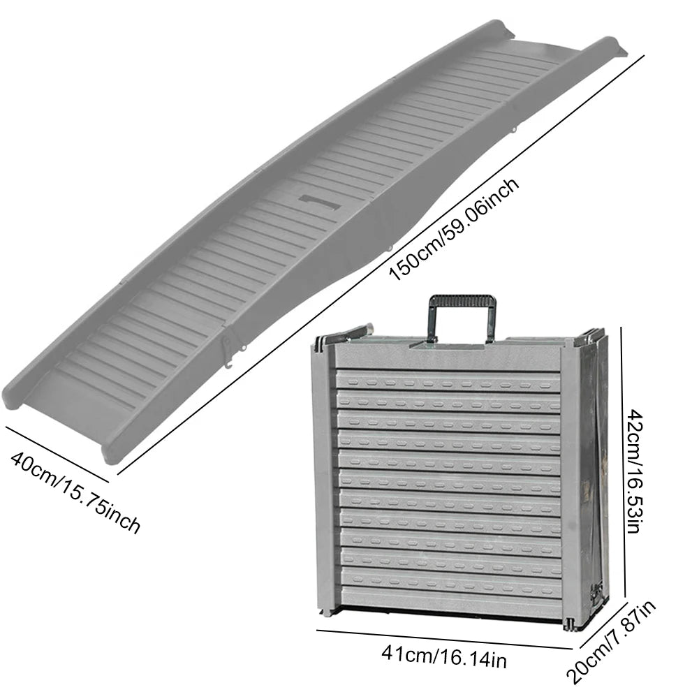 Car Dog Ladder Folding Pet Ramp Non-Slip Rug Surface