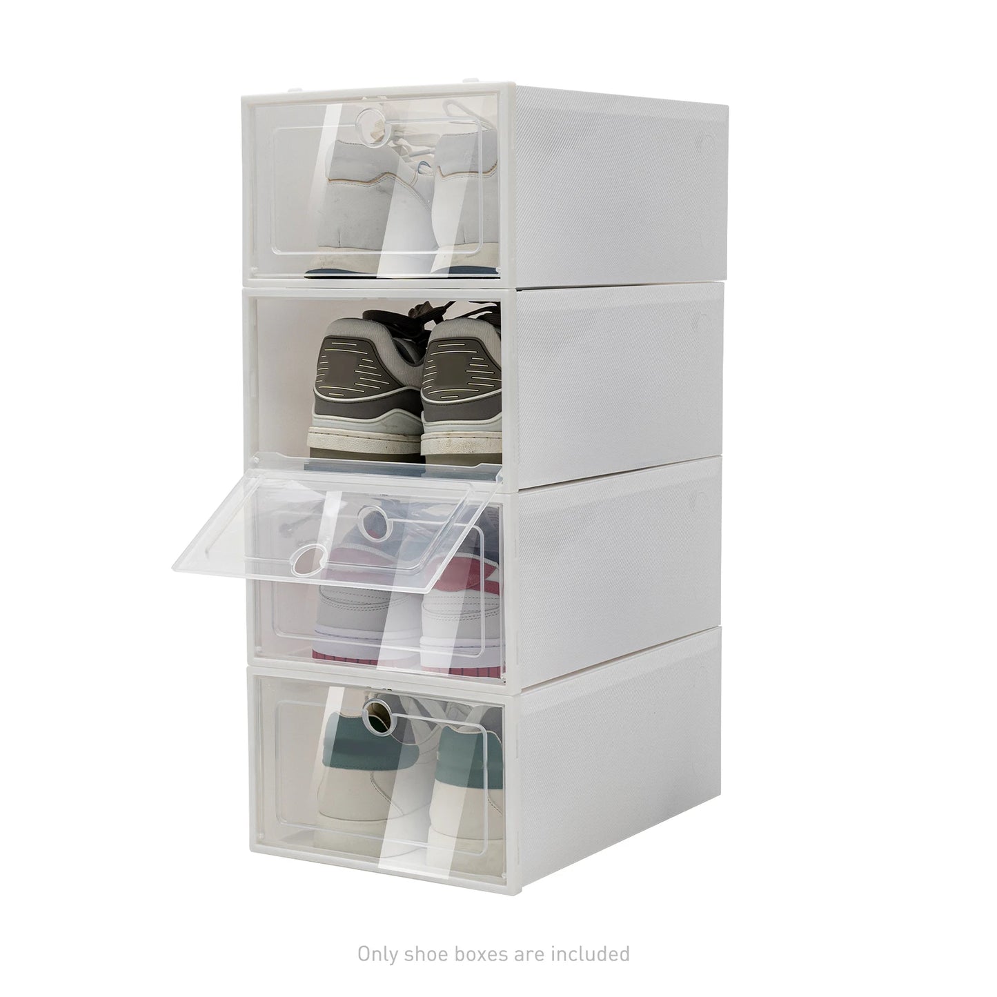 20PCS Stack Foldable Plastic Shoe Storage Cabinet Boxes Shoe Rack Shelf Tower Stand Flip Shoe Box Set Home Organizer