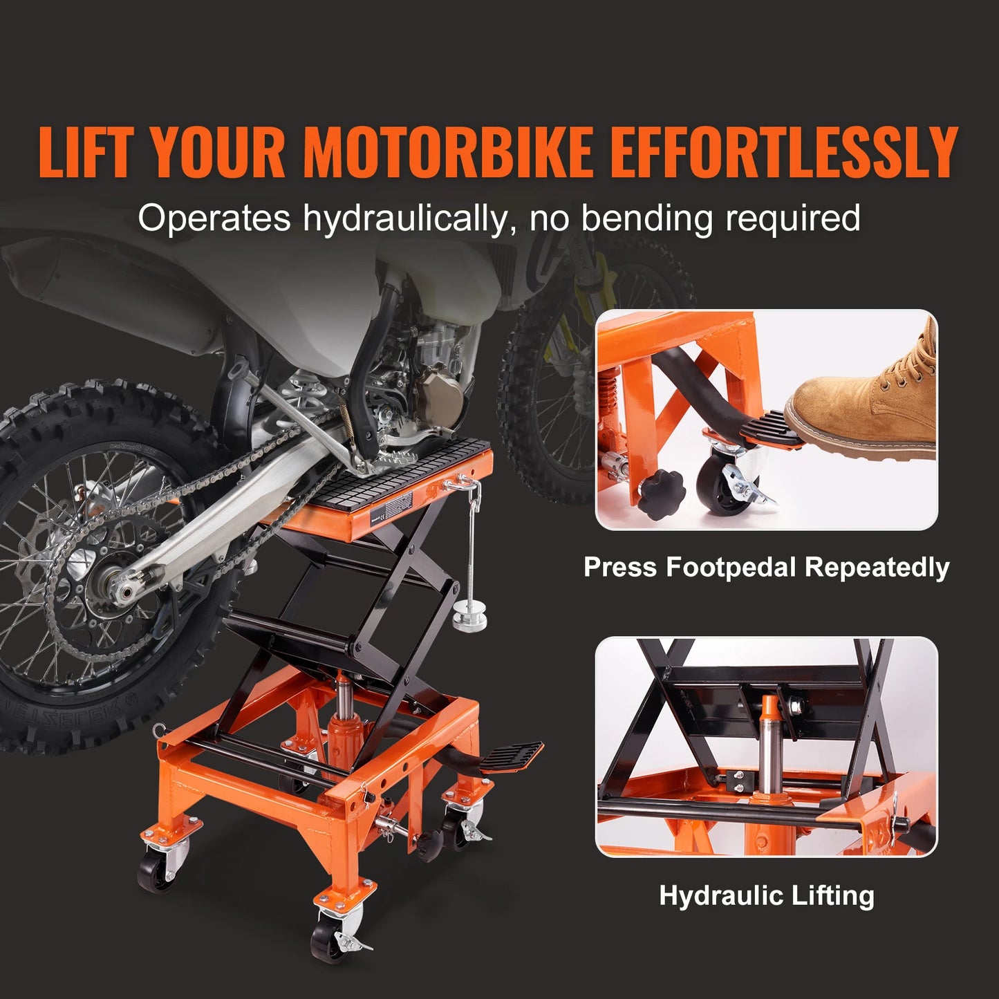 SucceBuy Hydraulic Motorcycle Lift Table Scissor Jack