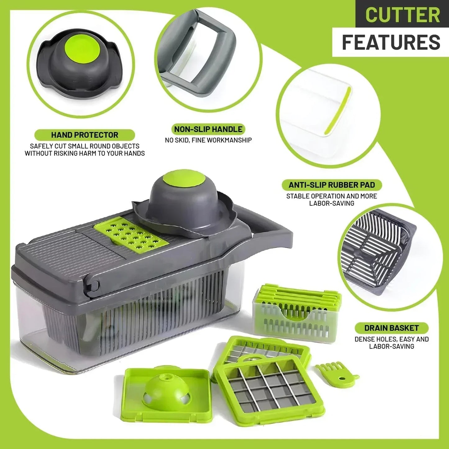 12 In 1 Multifunctional Vegetable Cutter Food Chopper Slicer