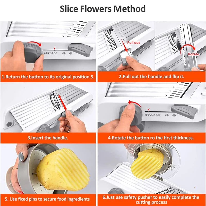 LMETJMA Ultra Sharp Mandoline Slicer Adjustable Thickness
