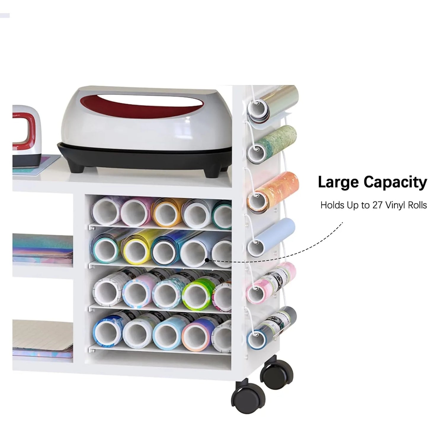 Rolling Cricut Cart with Storage Drawers and Wheels
