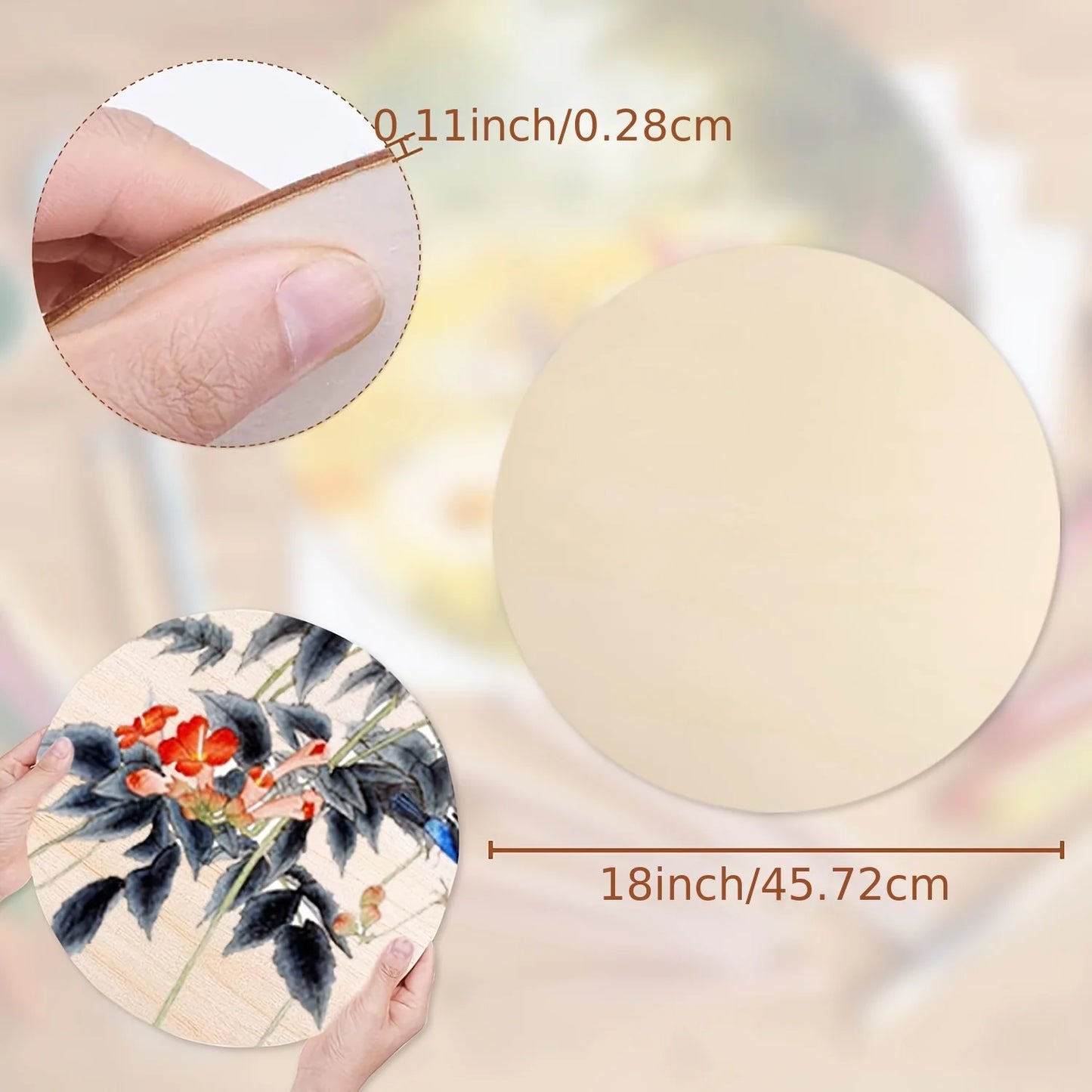 5 Pack Round Wood Circles for Crafts 18 Inch Wood Blanks