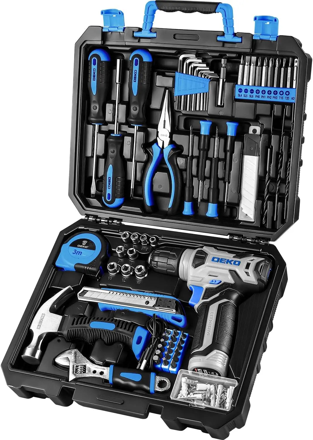 DEKO Drill Set: 126 Piece Cordless Drill Tool Kit for Women