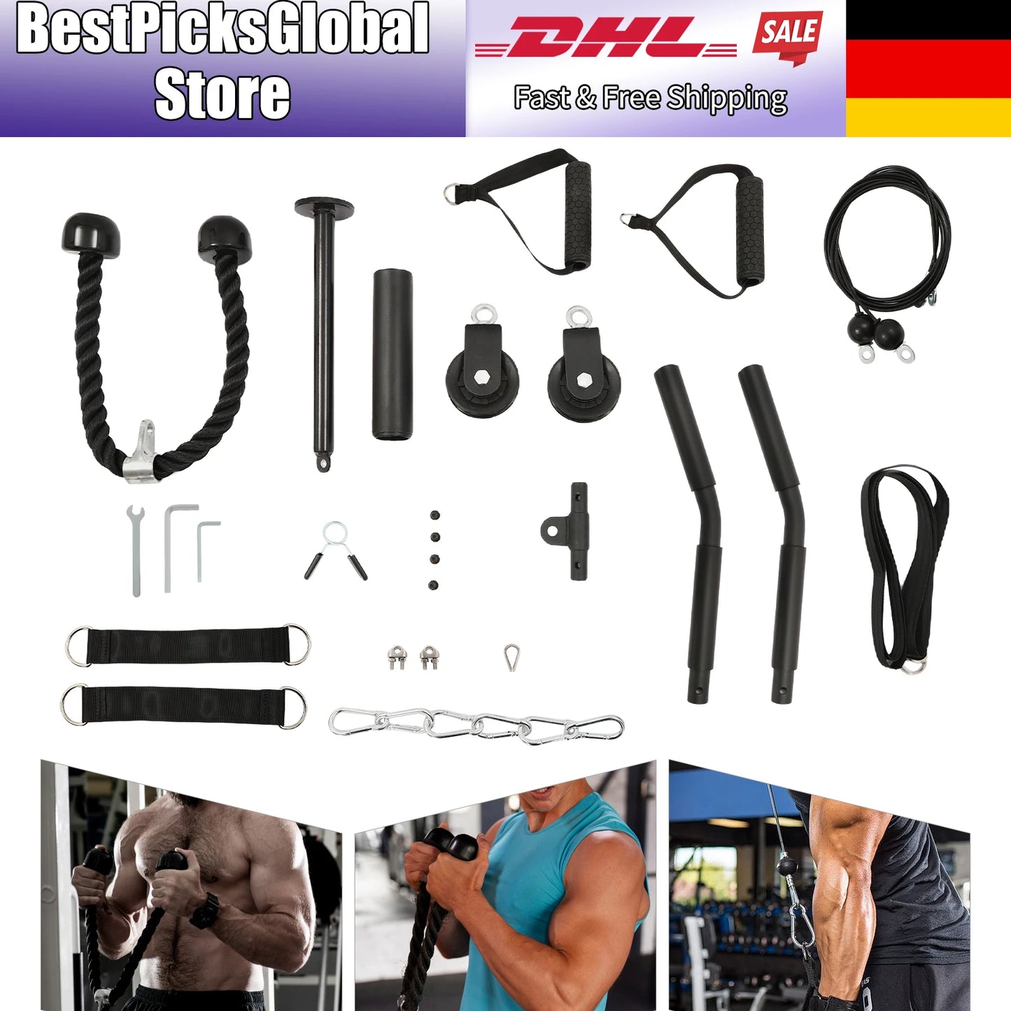 Fitness Cable Pull Equipment for Gym Exercise, Rust-proof