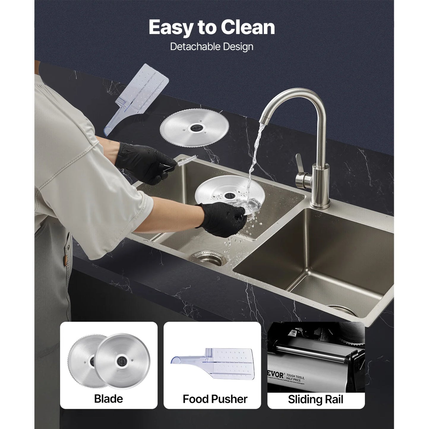 VEVOR Meat Slicer Electric Deli Cutter With SUS420 Blades