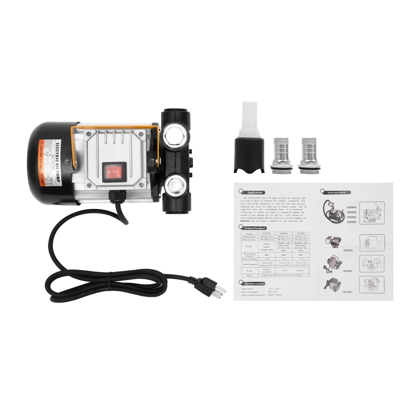 110V AC Motor Oil Fuel Fluid Extractor Electric Transfer Pump