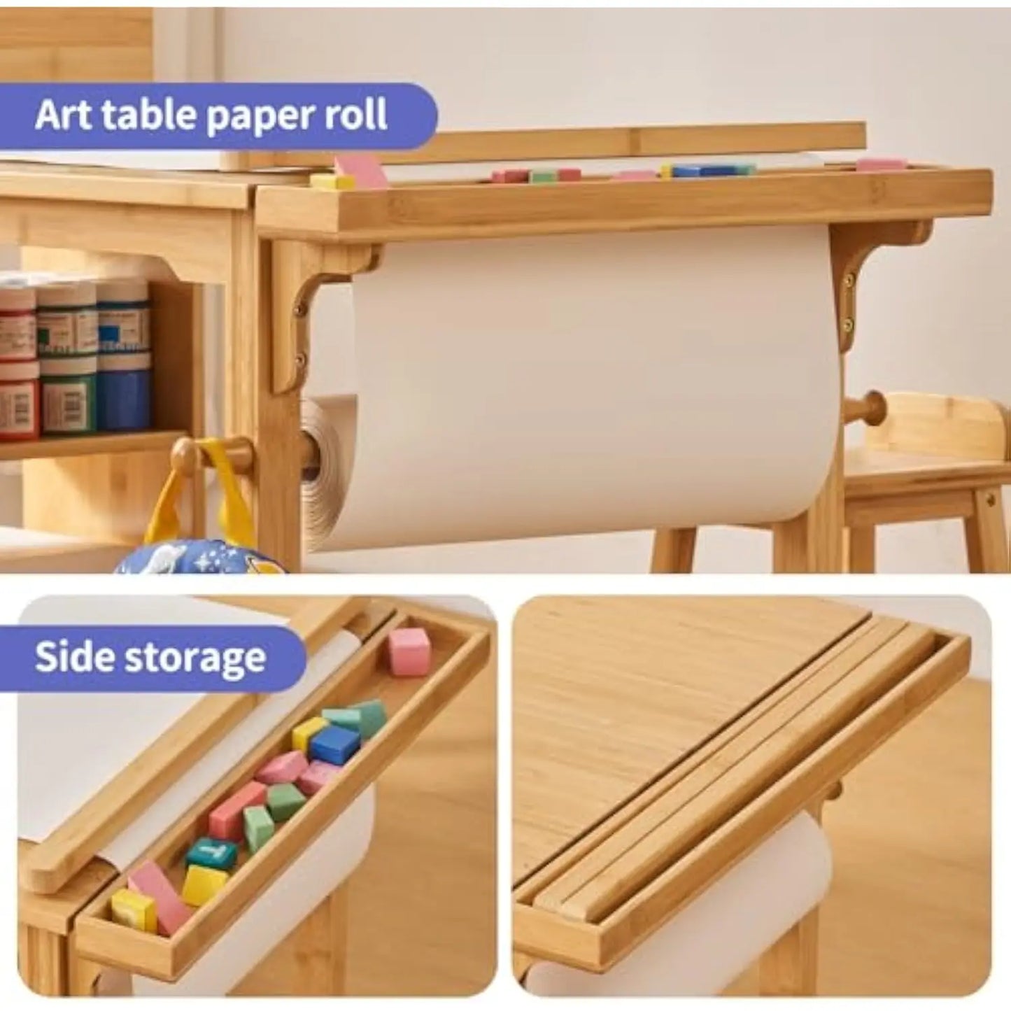 Drawing and Art Table & Chair Set for Toddlers Portable