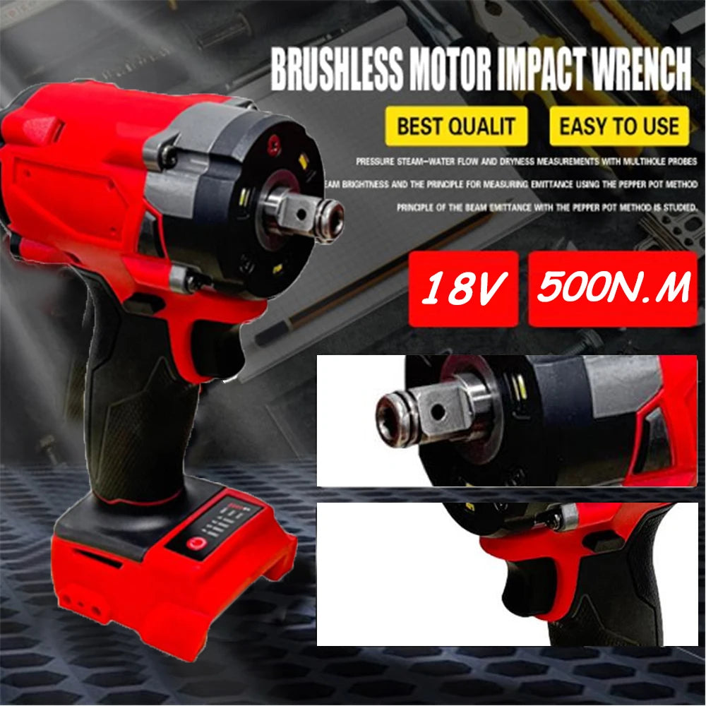 Magnitt Brushless Impact Wrench 500Nm Cordless Power Tool