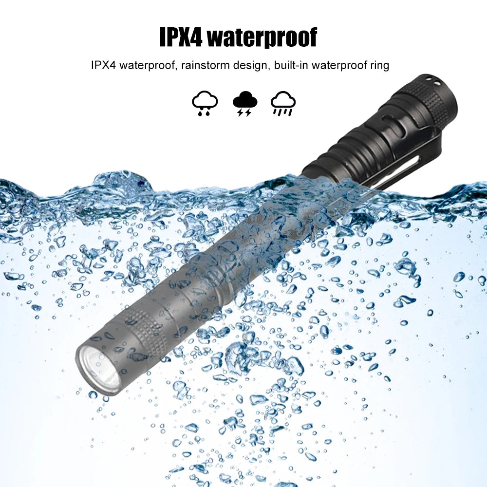 Mini Pen Light Portable LED Flashlight White 395nm Red Light Torch