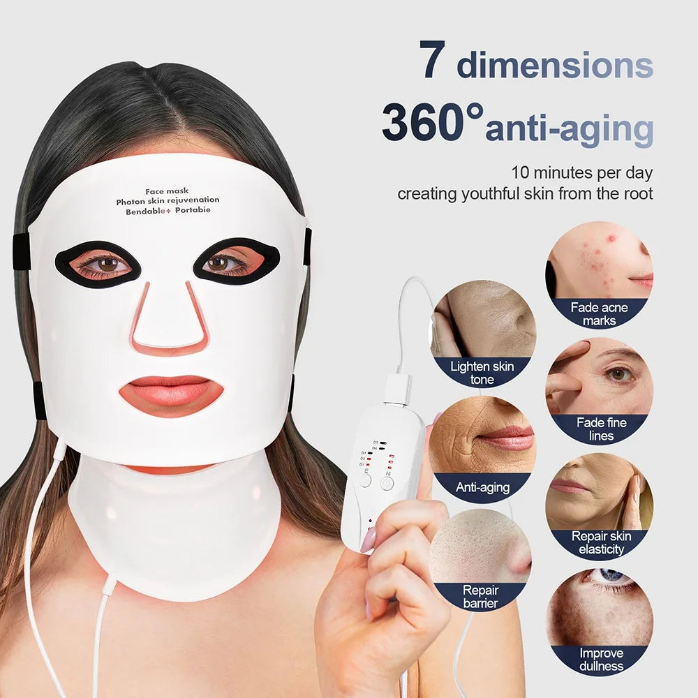 Foreverlily Silicone LED Mask For Facial Rejuvenation With Photon Therapy