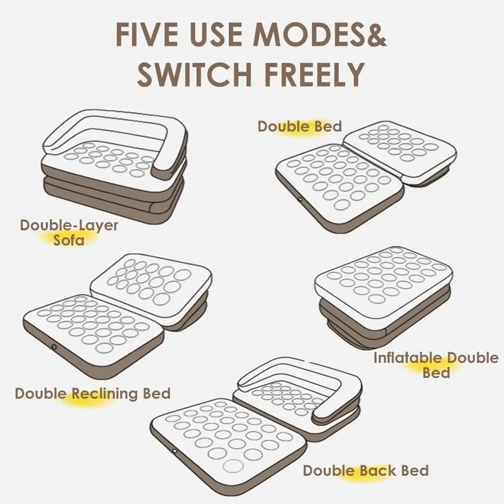Full Sized Inflatable Mattress, Portable Sofa Bed Double Air