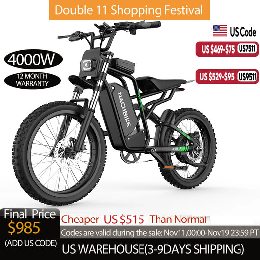Electric Dirt Bike 4000W With 60V 25Ah Battery Hydraulic Brakes