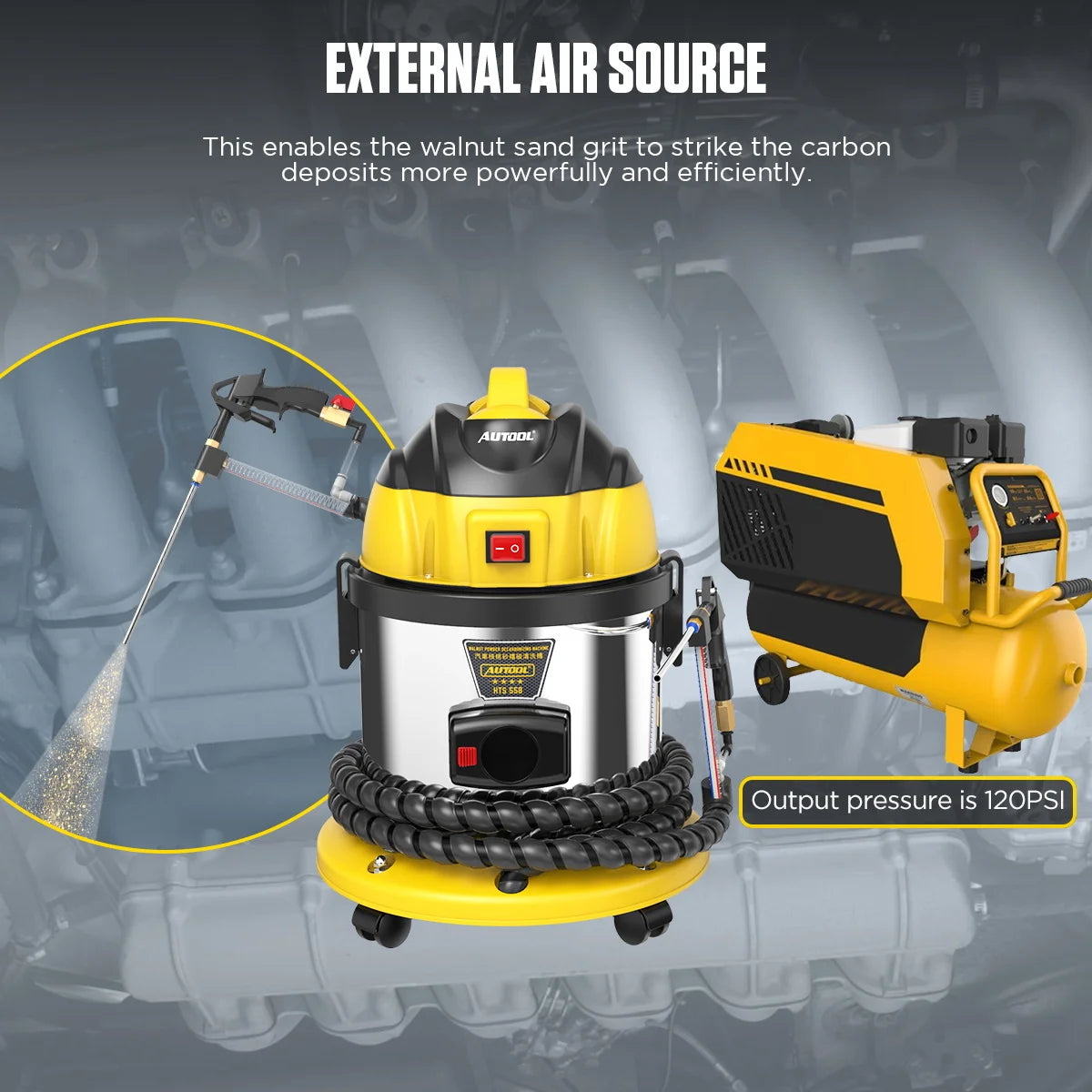 AUTOOL HTS558 Car Engine Carbon Deposition Cleaner Machine