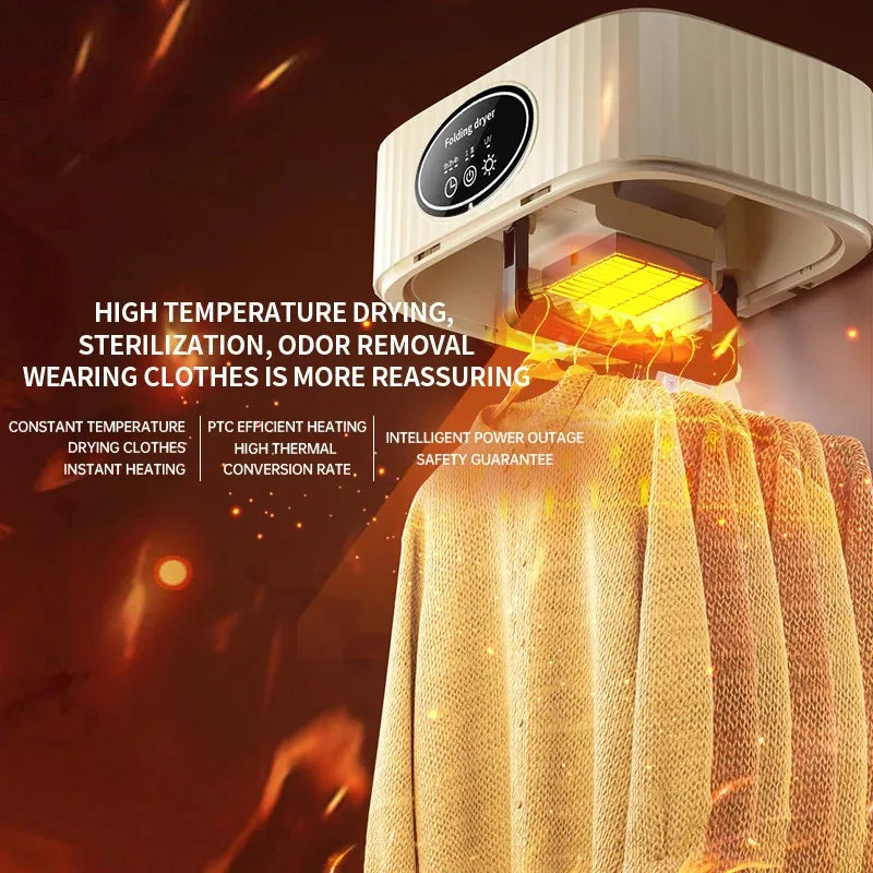 Folded Electric Clothes Dryer Portable Travel Warm Air Dryer
