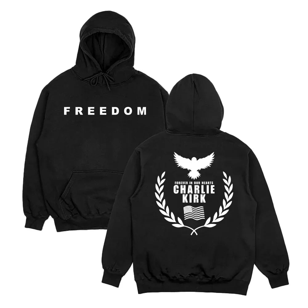 Tribute Charlie Kirk Freedom Hoodie Oversized Pullover