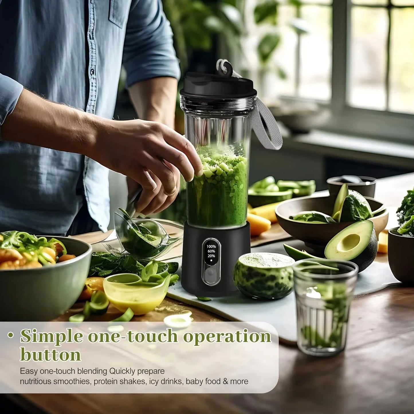 New 180W Portable Juicer Dual-use Juice Cup USB 4000mAh Battery