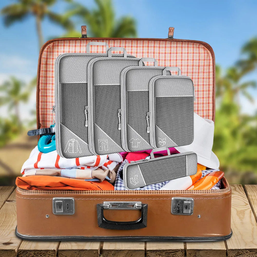 5 Set Compression Packing Cubes for Travel Essentials