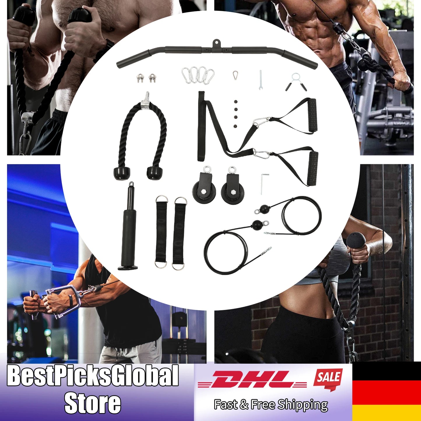 Fitness Cable Pull Equipment for Gym Exercise, Rust-proof