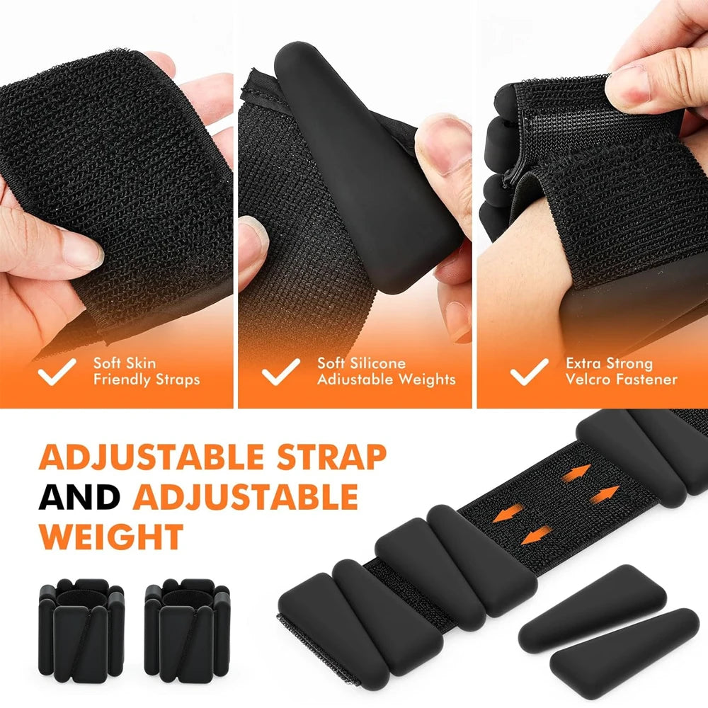 WEFITON Silicone Adjustable Wrist And Ankle Weights For Training