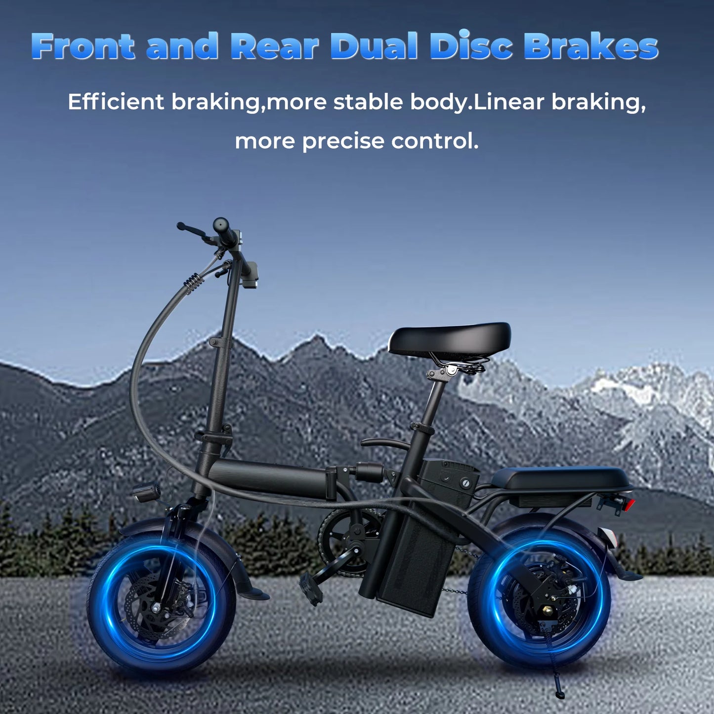 LELEKUA 500W Folding Electric Bike 20 MPH With Removable Battery
