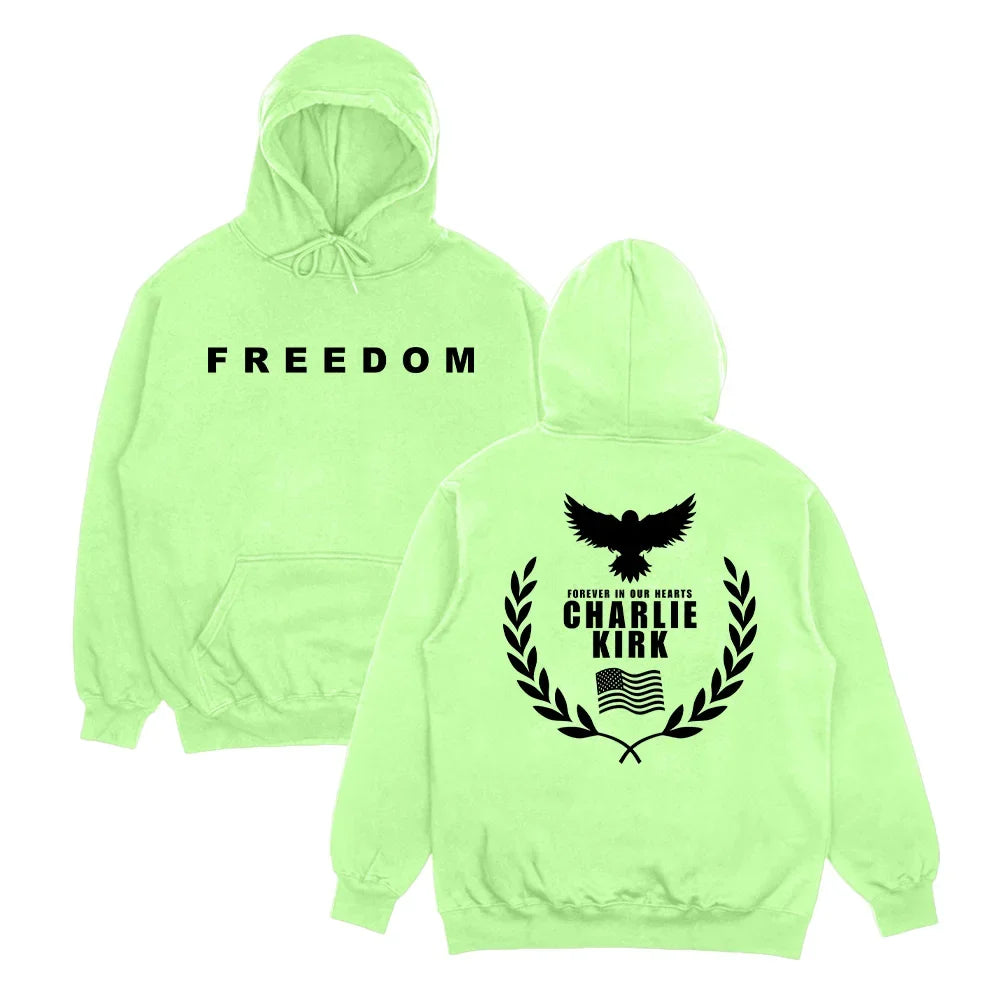 Tribute Charlie Kirk Freedom Hoodie Oversized Pullover