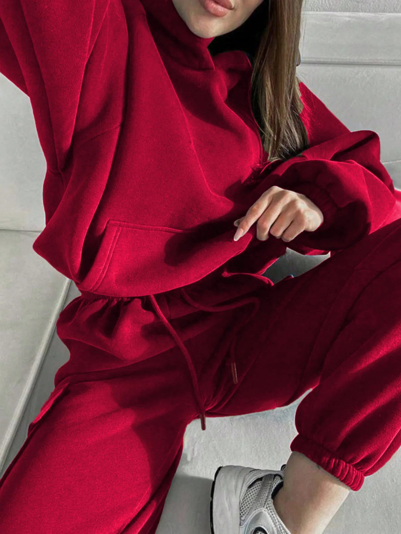 Sweatsuit Spring Outfits Women Sport Suit Zip Up Hoodie Tracksuit
