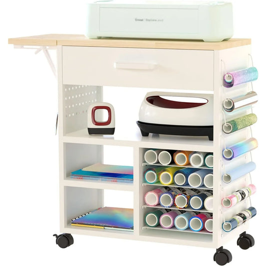 Rolling Cricut Cart with Storage Drawers and Wheels